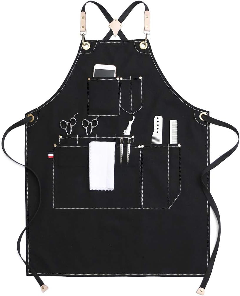 Durable Tool Apron with Cross-Back Straps for Men and Women