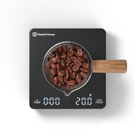 Mini coffee scale with timer, rechargeable espresso scale, portable digital kitchen scale, black.