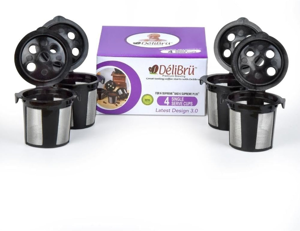 Reusable K Cups for Keurig Supreme, refillable K Cups, Keurig coffee filter pods, multistream reusable K Cups, eco-friendly coffee pods, BPA-free K Cups, dishwasher safe K Cups, Delibru reusable coffee pods, Keurig Supreme accessories, coffee pods for Keurig Supreme Plus