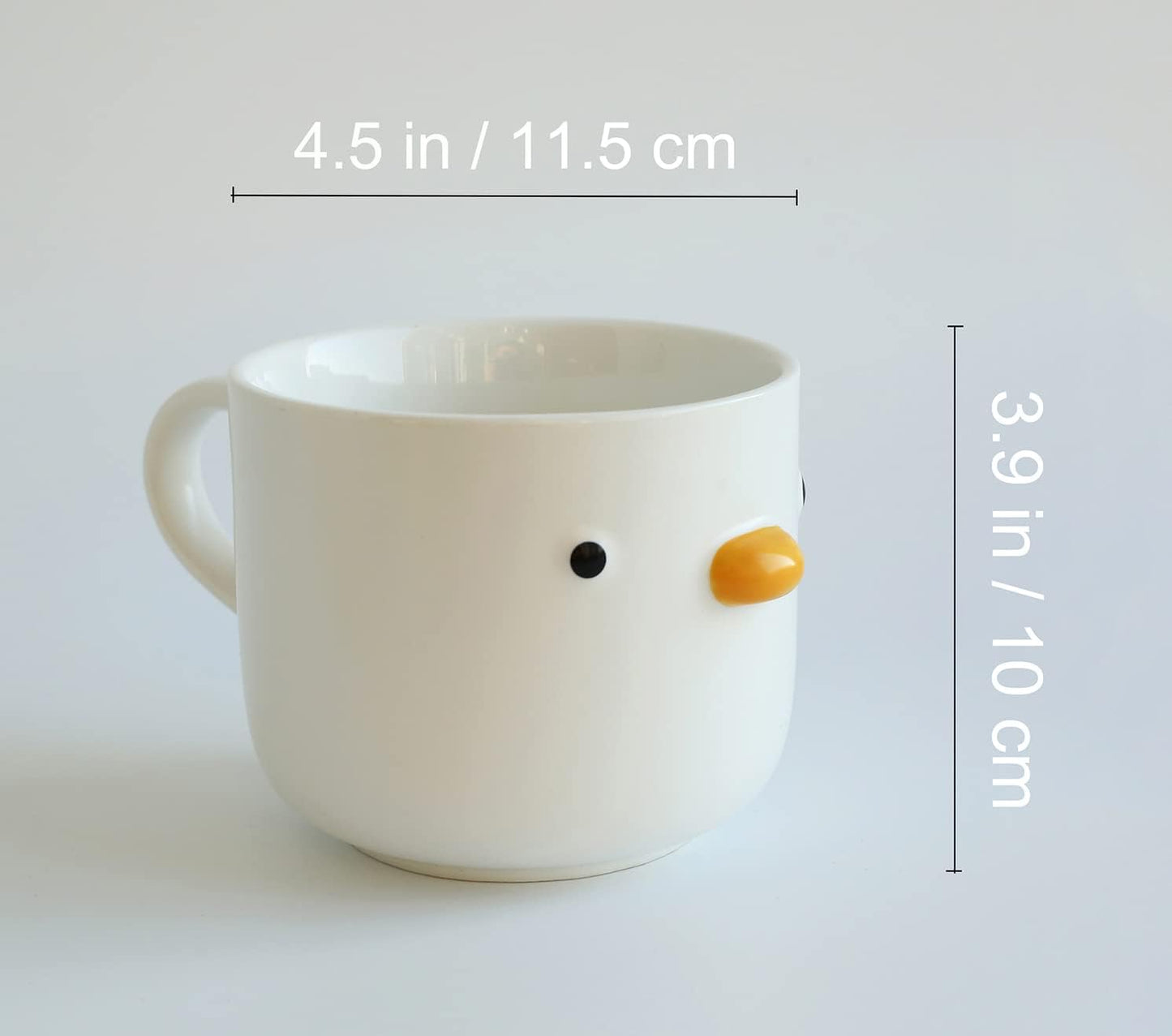 Large breakfast mug, handmade duck cup, ceramic coffee mug, 22 oz oversized cereal cup, creative chick mug, cute gift for family and friends.