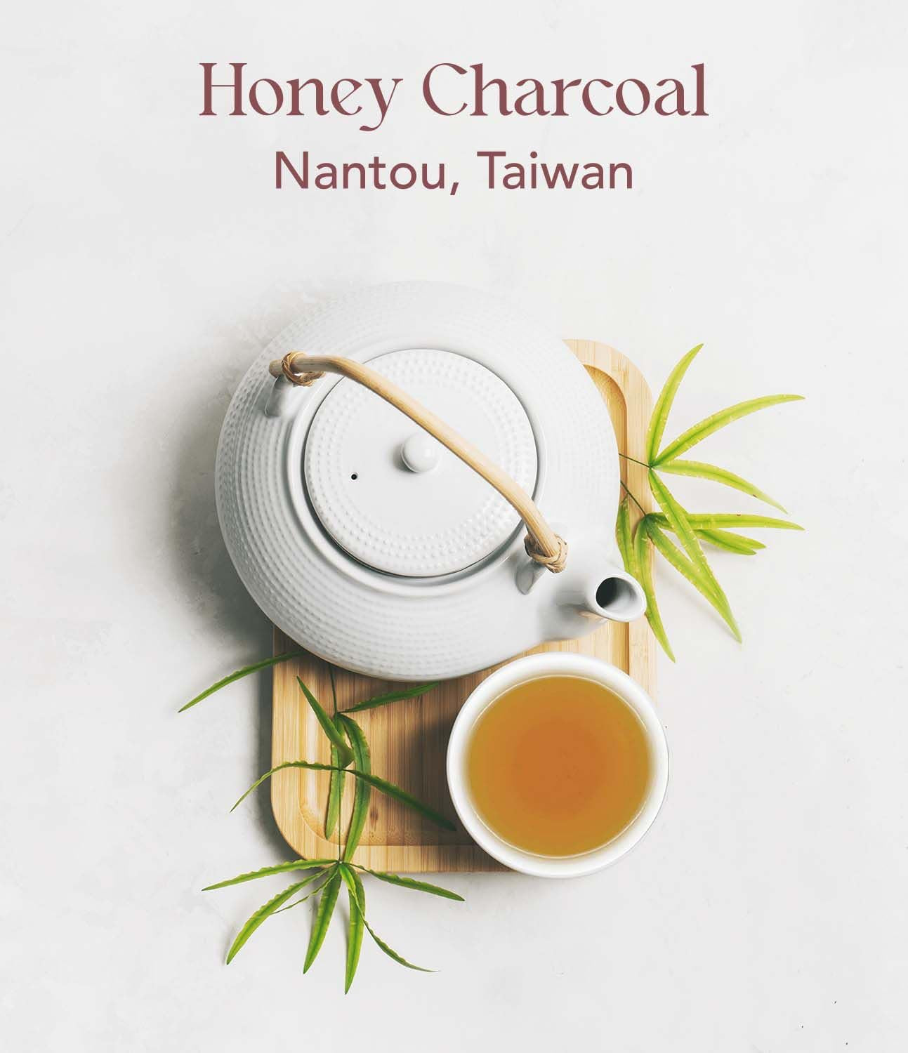 Honey Charcoal Oolong Tea Bags with Roasted Earthy Notes, Medium Caffeine, Eco-Friendly, Hand-Picked Whole Leaves