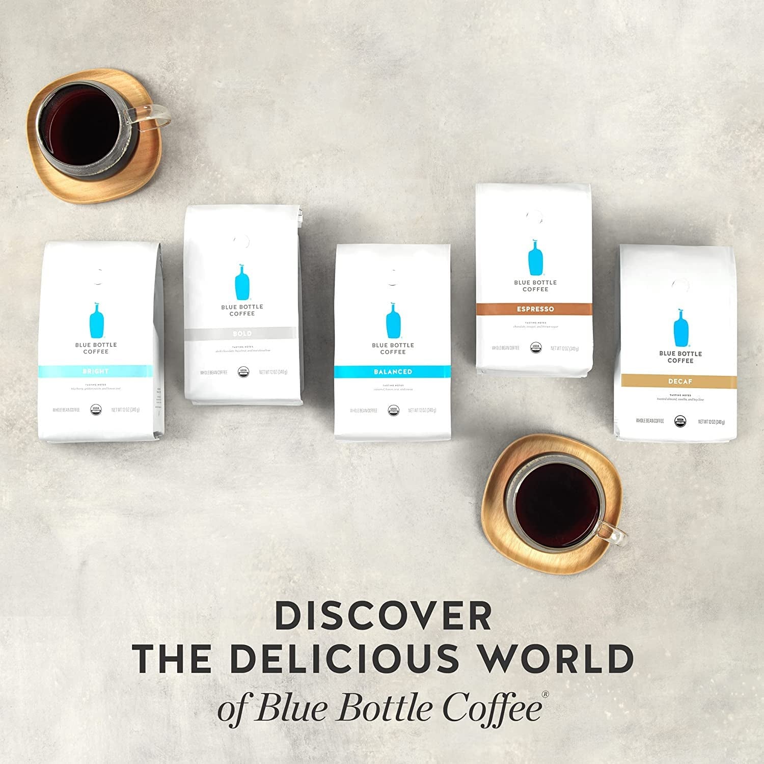 Blue Bottle whole bean organic espresso coffee, dark roast coffee beans, 12 oz coffee bag, rich espresso blend, organic whole bean coffee, specialty espresso coffee, chocolatey espresso flavor, Blue Bottle Coffee dark roast