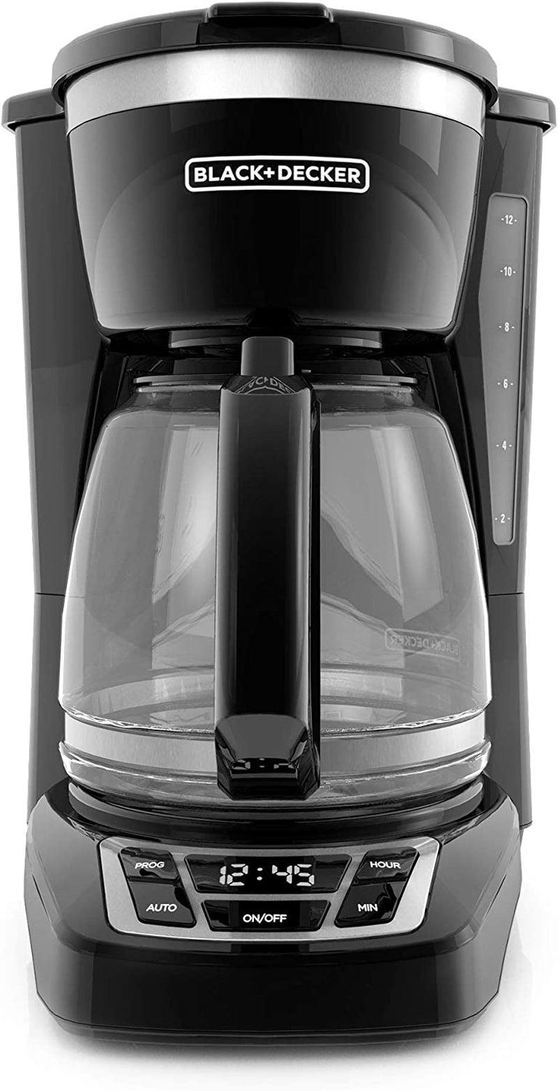 12-Cup Programmable Coffee Maker, CM1160B, Black, Washable Basket Filter, Sneak-A-Cup, Auto Brew, Keep Hot Plate, Easy-View Water Window, Digital Controls