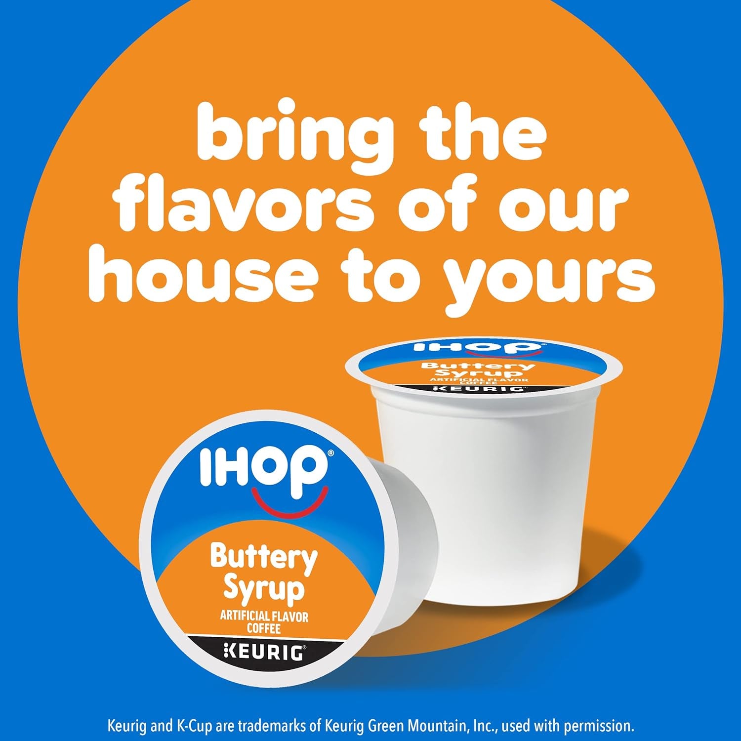 IHOP Buttery Syrup Keurig K-Cup Coffee Pods, IHOP coffee pods 10 count box, buttery syrup flavored coffee pods, IHOP syrup coffee, recyclable coffee pods, premium Arabica coffee pods, IHOP pancake inspired coffee, single-serve Keurig coffee pods, Kosher certified coffee pods, IHOP menu-inspired coffee