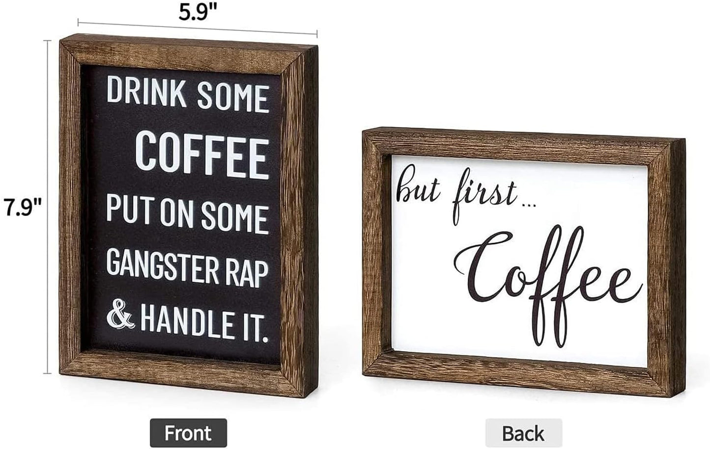 farmhouse coffee table sign, 2-sided wooden coffee decor, rustic coffee sign, coffee bar decor, kitchen coffee sign, coffee nook decor, office coffee decor, funny coffee sign, coffee table decoration, wooden coffee sign