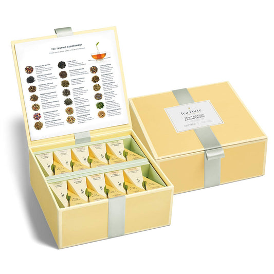 Tea Chest, Handcrafted Pyramid Tea Infusers, Tea Forte Tasting Assortment, Premium Gourmet Tea, Tea Gift Set, Assorted Tea Blends, Elegant Tea Presentation