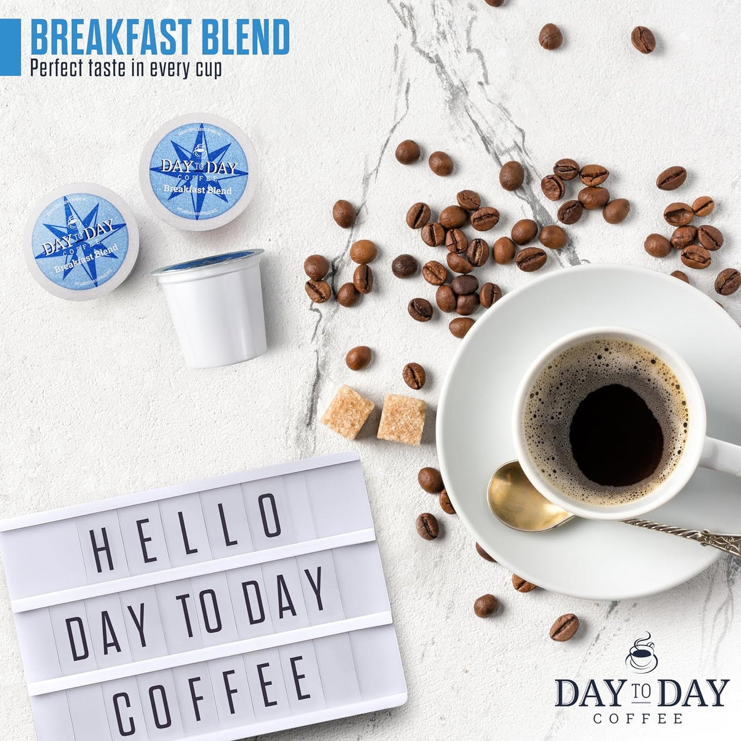 Day to Day 120-Count Breakfast Blend Coffee Pods for Keurig, Medium Roast Single Serve Coffee, 120 Count Kosher Certified Coffee Pods, Keurig K-Cup Compatible Breakfast Blend Pods