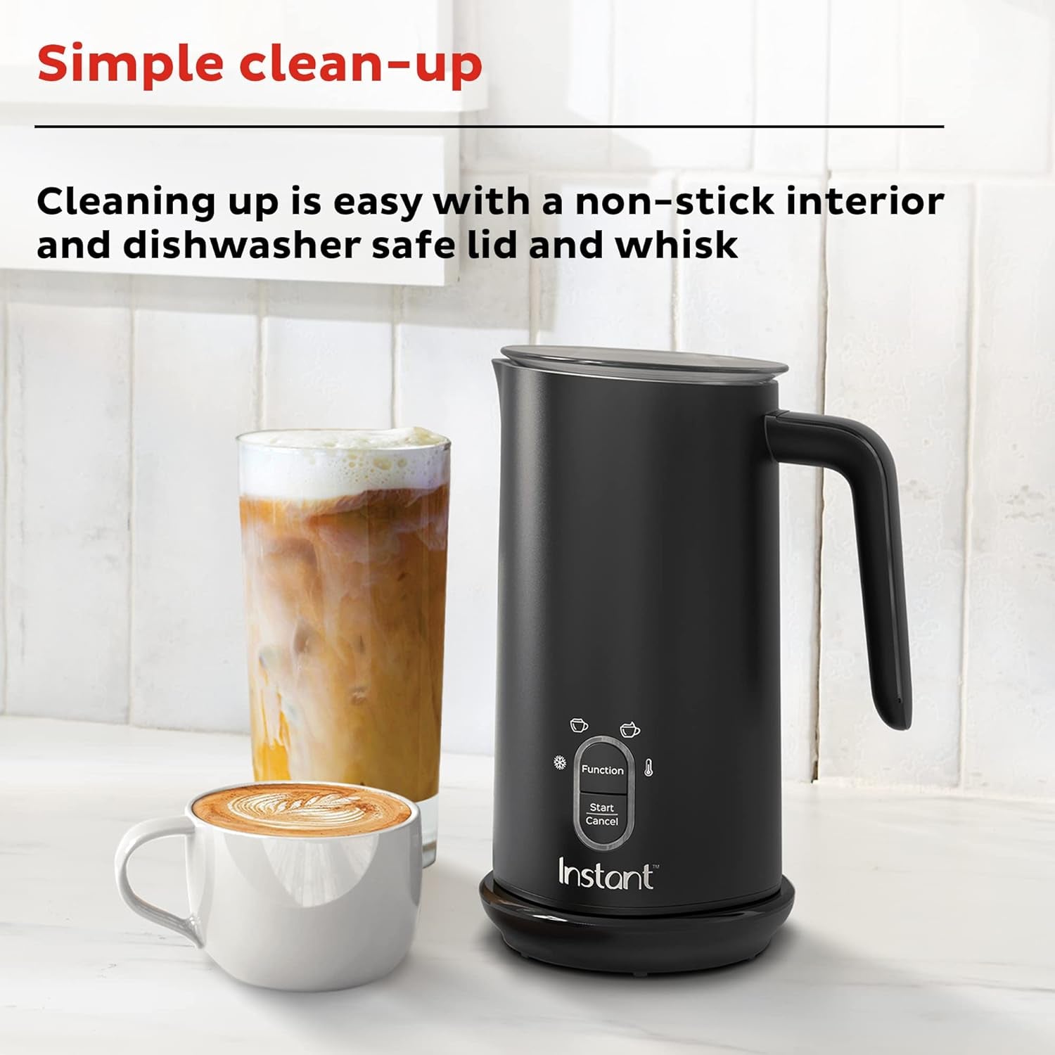 4-In-1 Electric Milk Steamer, 10Oz/295Ml Automatic Foam Maker, Black