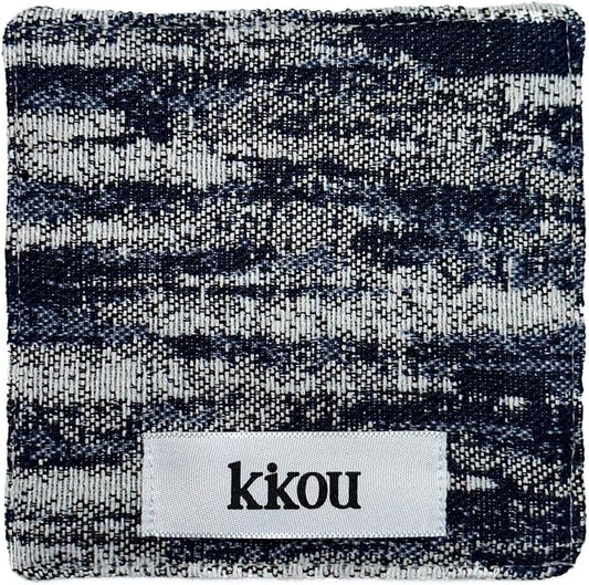 Wave and Vintage Denim Coasters, Stylish Gradient Print Fabric Drink Coasters, Dual-Sided Durable Coasters, Indigo Fabric Coasters