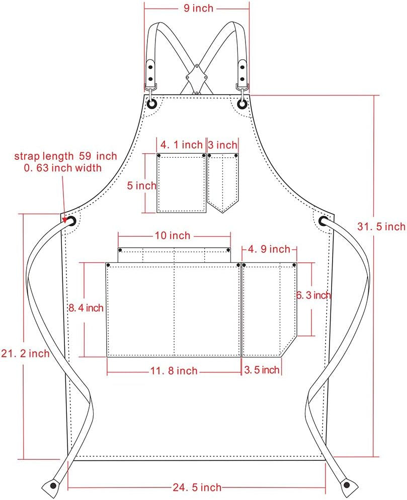 Durable Tool Apron with Cross-Back Straps for Men and Women