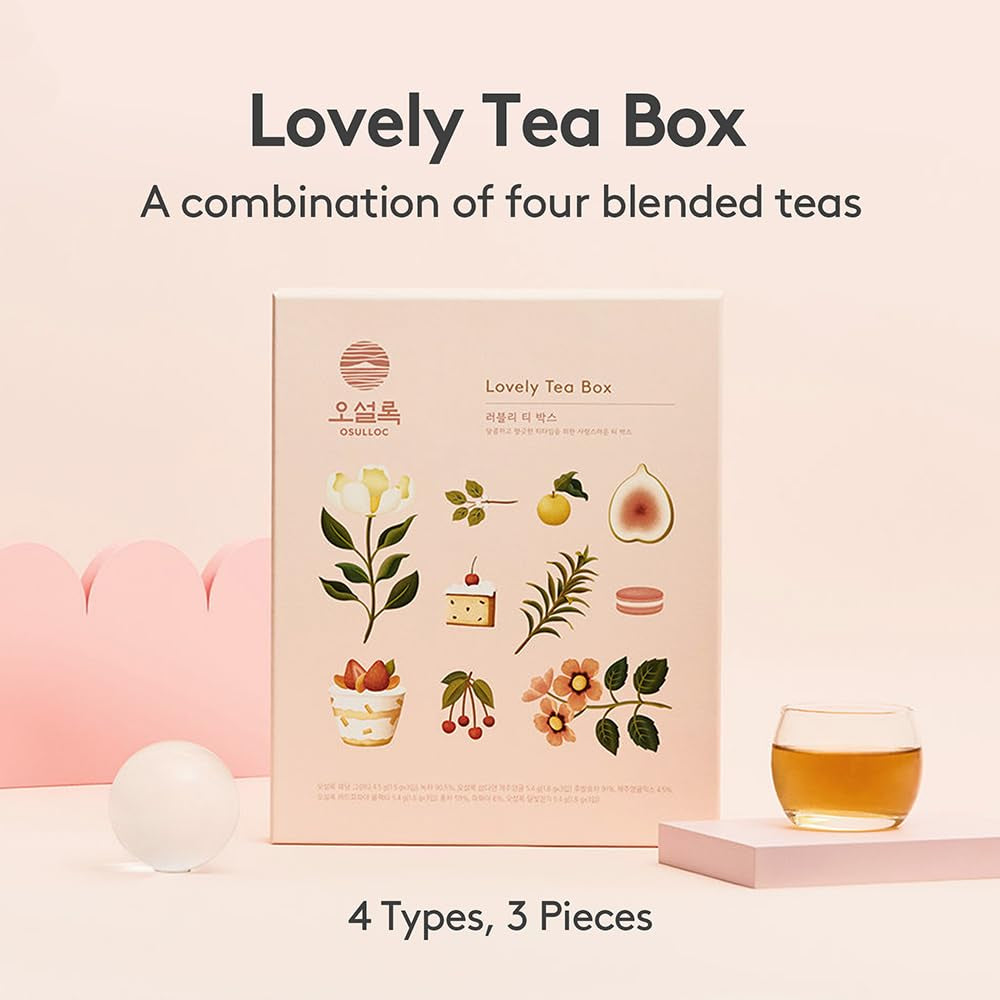 Lovely Tea Gift Box Set, Premium Blended Tea from Jeju, Korean Tea Sampler