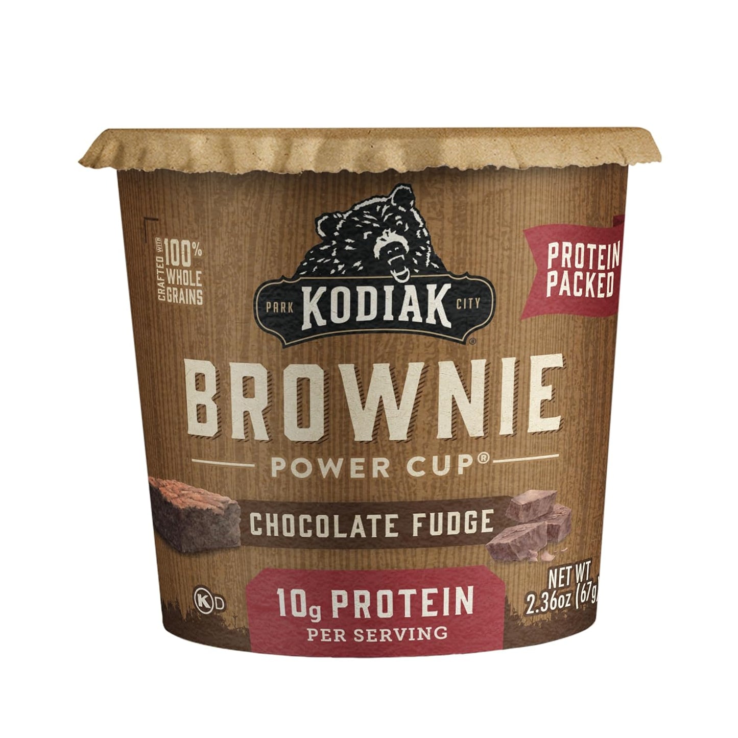 Kodiak Cakes Chocolate Fudge Brownie in a Cup, High Protein Brownie, Ready in One Minute, Non-GMO Ingredients, Whole Grain Brownie, Pack of 12