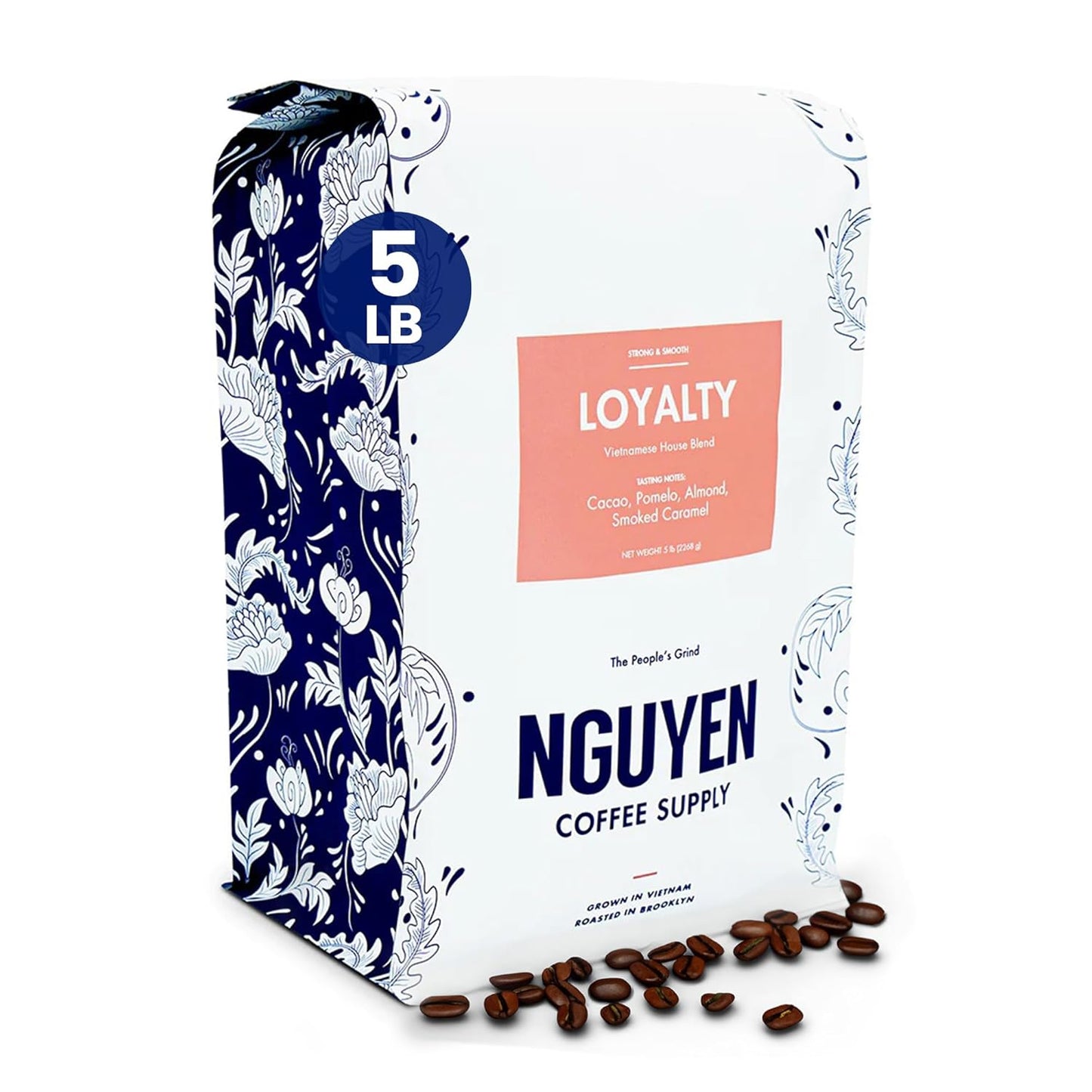 Loyalty Signature Robusta & Arabica Blend, Medium Roast Whole Coffee Beans, Organic Coffee, Single Origin Vietnamese Coffee, Direct Trade Coffee, High Caffeine Coffee, Roasted in Brooklyn, 5 Ib Bag