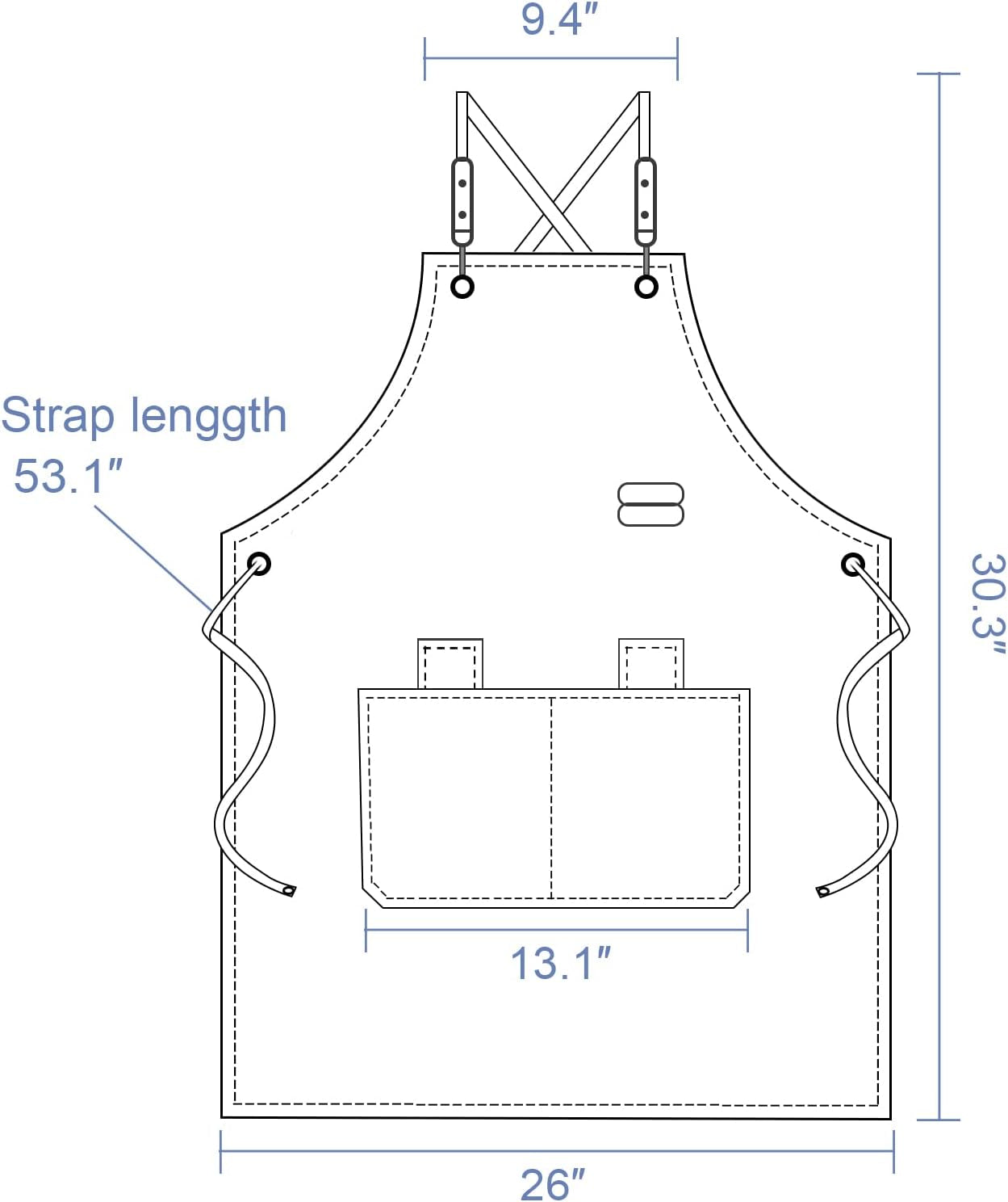 Barista apron, cotton canvas cross back apron, green kitchen apron with pockets, adjustable chef apron