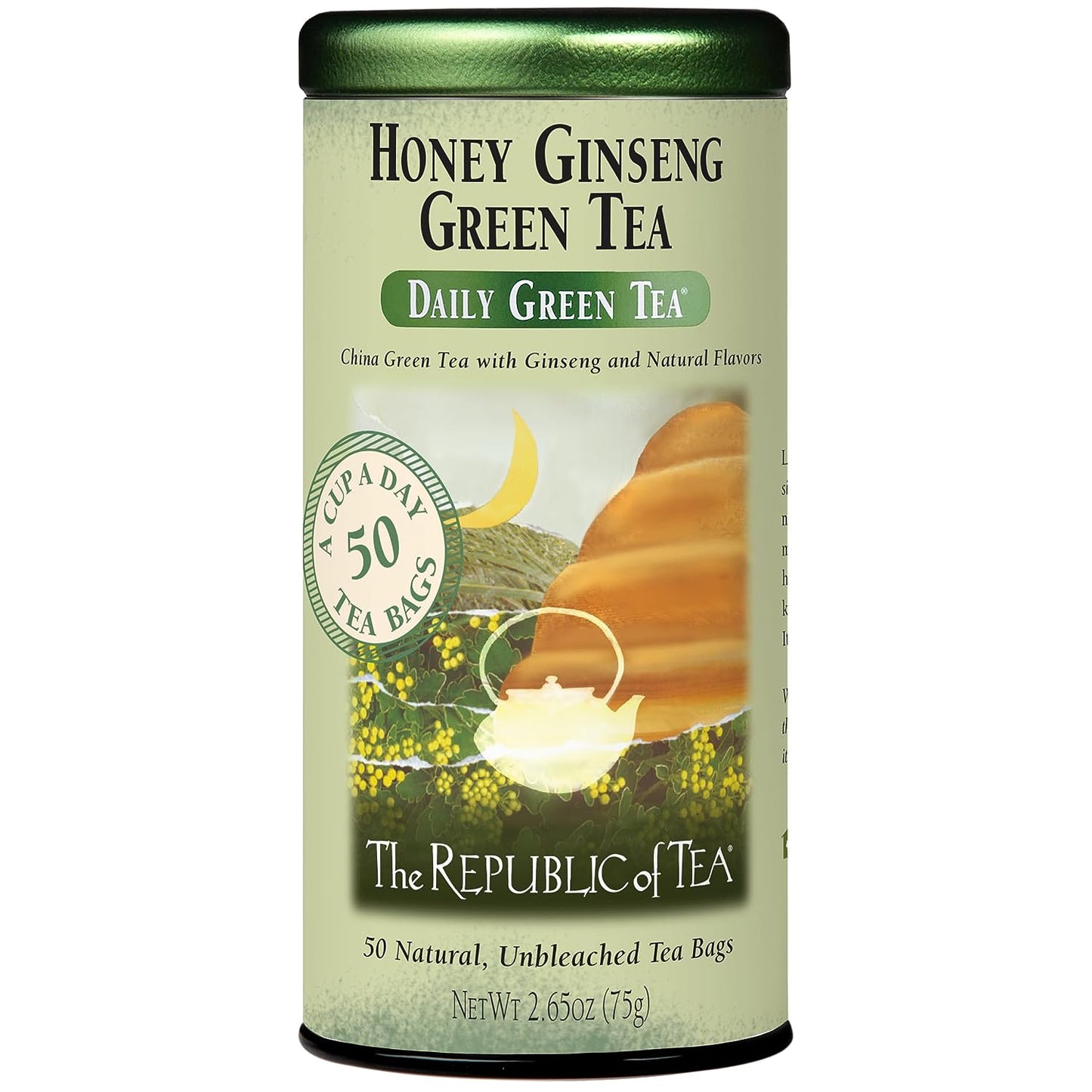 Honey Ginseng Green Tea, Caffeinated Green Tea, Premium China Green Tea, Antioxidant Green Tea, Subtly Sweet Tea, Daily Green Tea, Relaxing Tea Blend