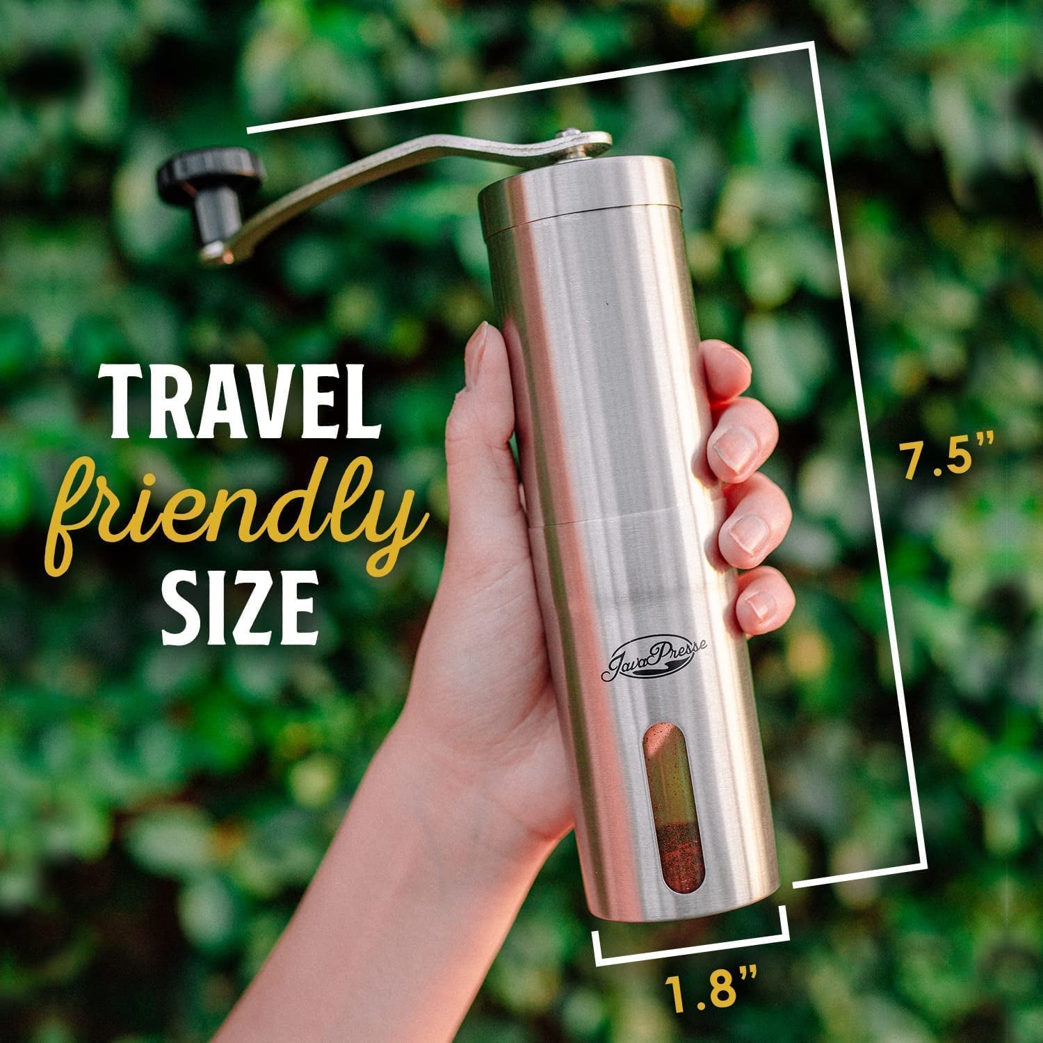 Manual Stainless Steel Coffee Grinder, 18 Adjustable Settings, Portable Conical Burr, Hand Crank Coffee Grinder, Camping Coffee Grinder, Travel Coffee Grinder