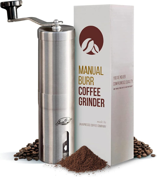 Manual Stainless Steel Coffee Grinder - 18 Adjustable SettingsManual Stainless Steel Coffee Grinder, 18 Adjustable Settings, Portable Conical Burr, Hand Crank Coffee Grinder, Camping Coffee Grinder, Travel Coffee Grinder