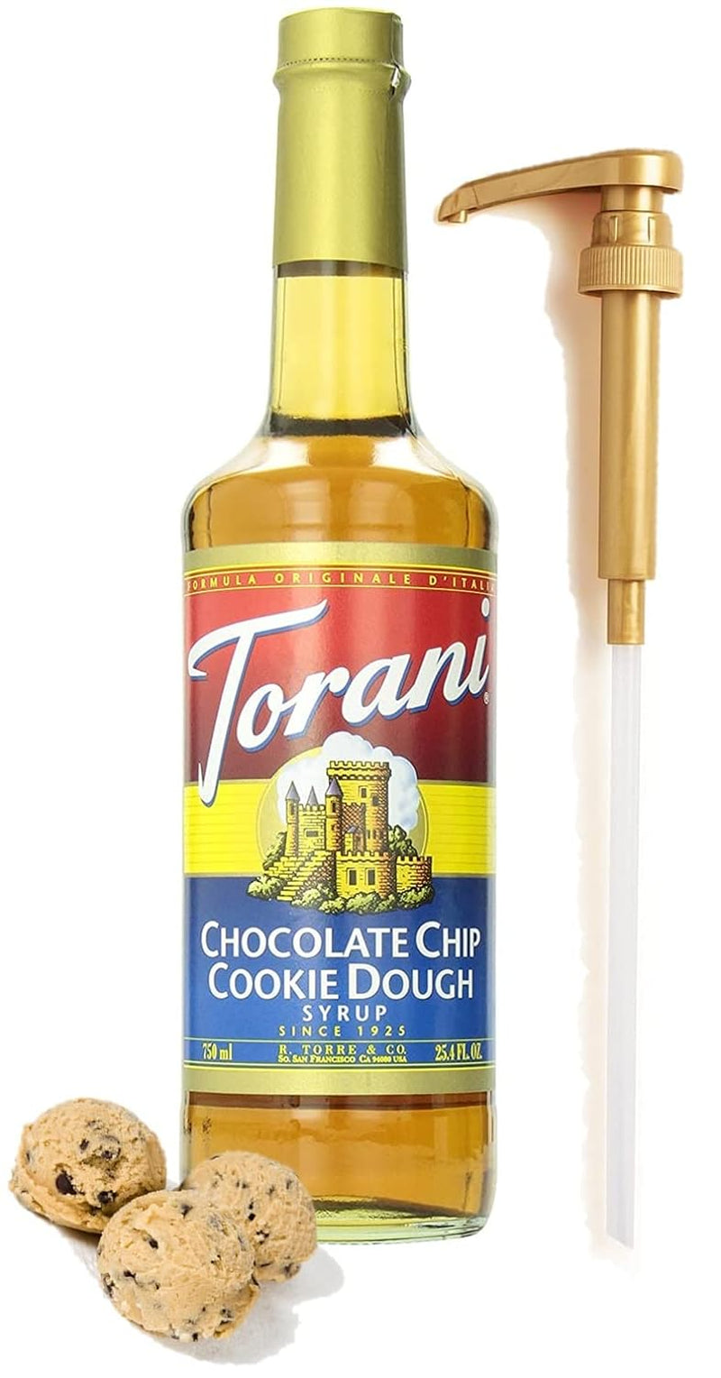 Chocolate chip cookie dough syrup, Torani coffee syrup, 25.4 oz syrup, coffee flavoring syrup, syrup pump dispenser