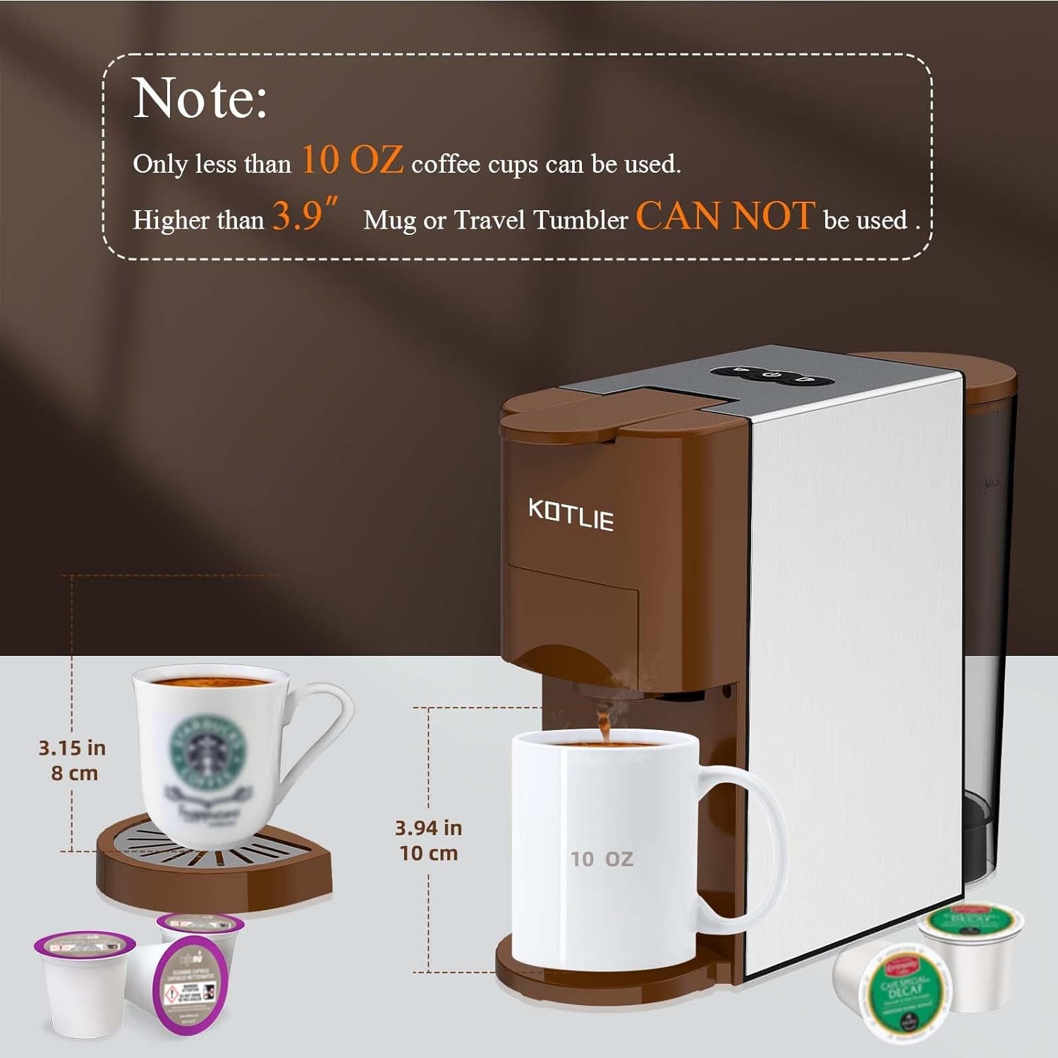 4-in-1 Espresso Machine, Single Serve Coffee Maker, Nespresso Compatible, K-Cup Coffee Machine, Ground Coffee Brewer, Illy ESE Pod Coffee Maker