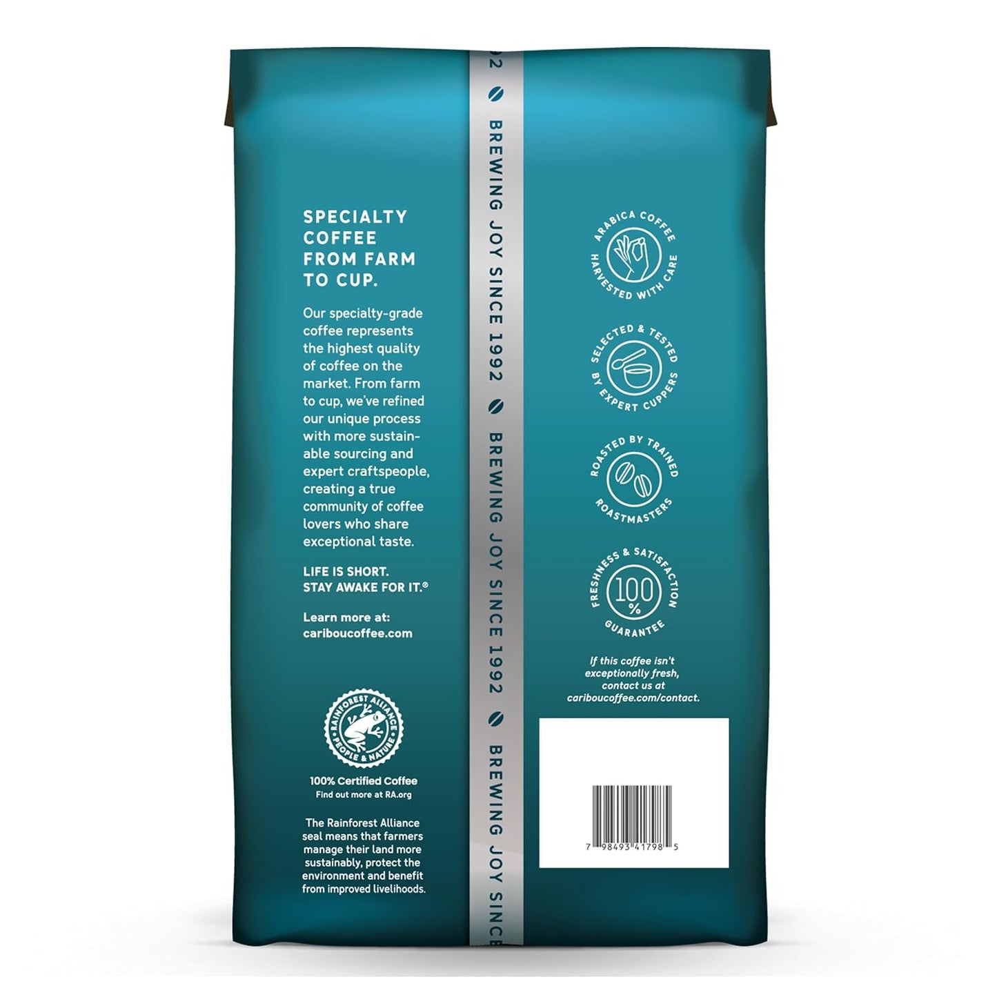 Medium Roast Ground Coffee - Caribou Blend, 20 Ounce Bag, Sweet and Spicy Notes, 100% Arabica, Rainforest Alliance Certified.