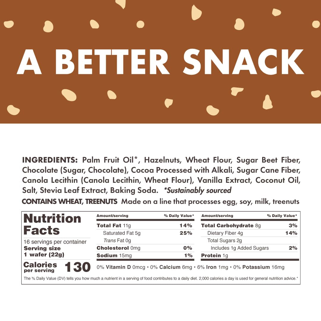 Keto Wafer Cookies, Low Carb Snacks, Healthy Chocolate Hazelnut Cookies, Vegan Low Calorie Snacks, Non-GMO Wafer Cookies, Individually Wrapped Healthy Snacks