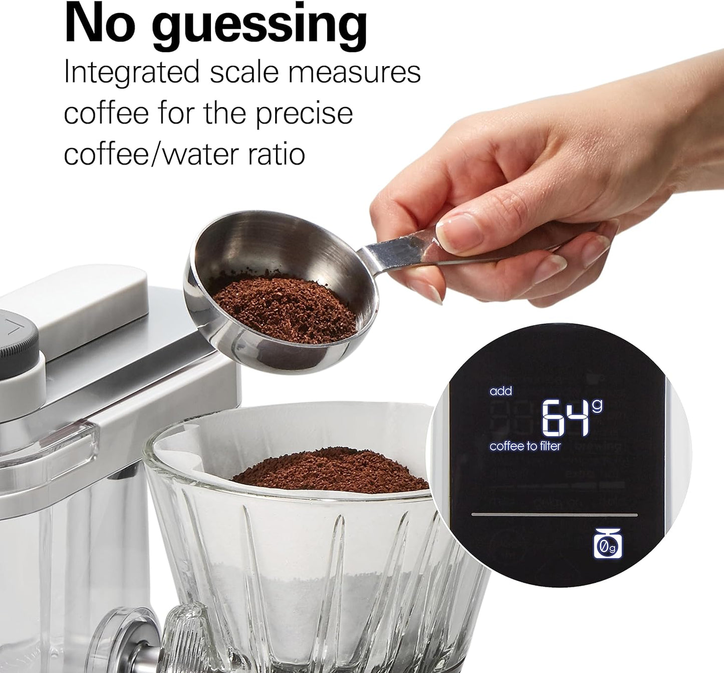 Programmable Coffee Maker, Pour Over Dripper with Scale, 8 Cups Coffee Maker, White Coffee Brewer, Barista-Quality Coffee Maker, Hamilton Beach Coffee Maker, Automatic Pour Over Coffee Maker, Manual Pour Over Dripper, Durable Coffee Brewer, 46700 Coffee Maker