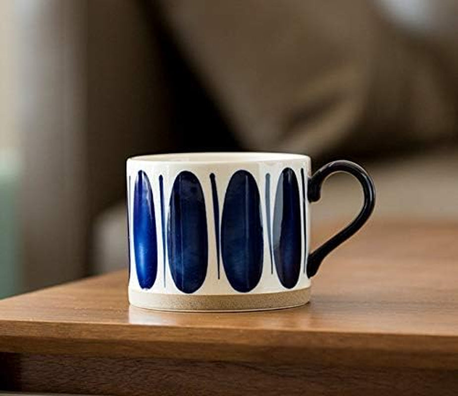 Set of 4 hand-painted porcelain ceramic mugs, each holding 15 oz, ideal for coffee, tea, or soup. Microwave, dishwasher, freezer, and oven safe, made from non-toxic materials, perfect for gifting or everyday use.