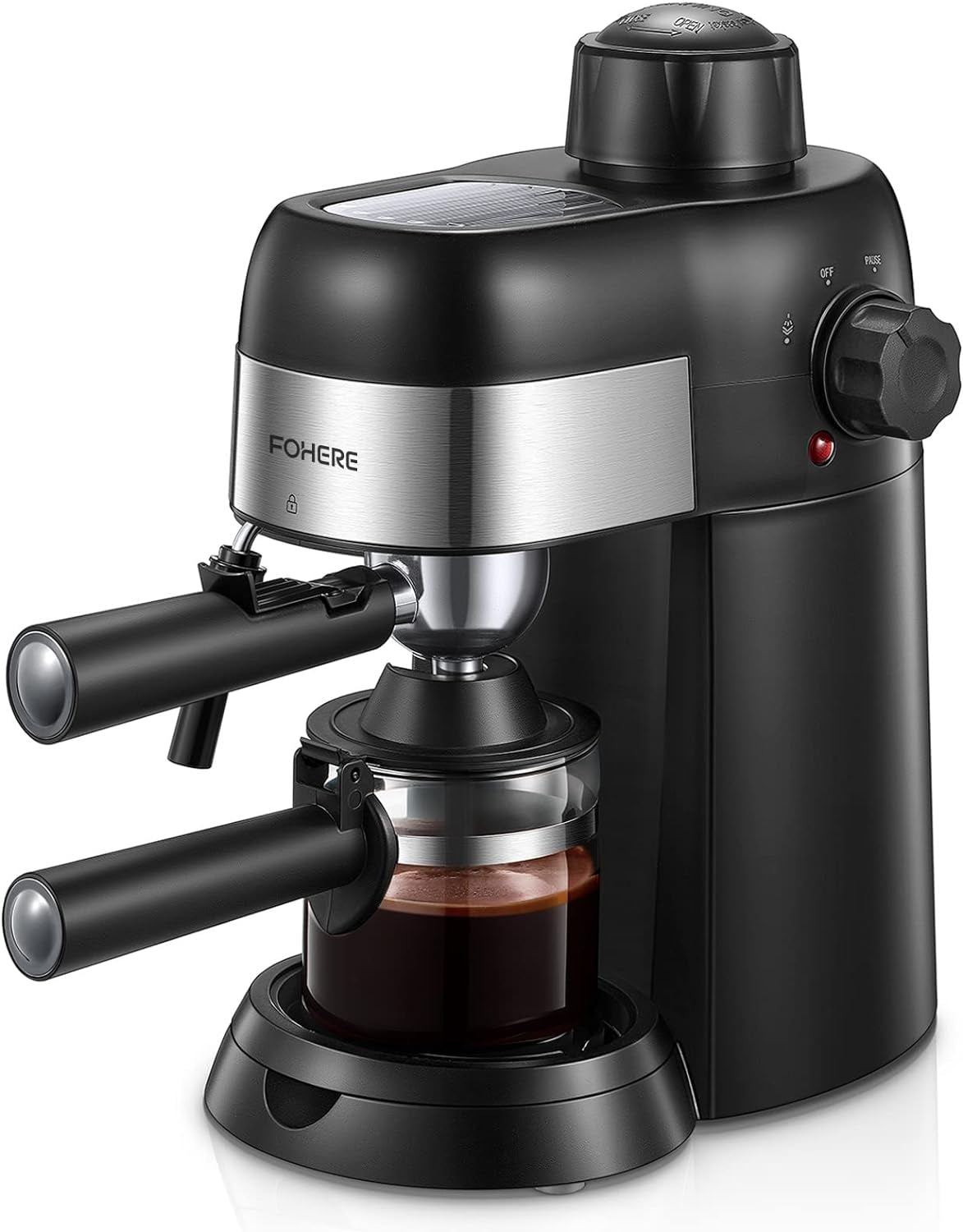 Compact Espresso Machine, 3.5 Bar Espresso Maker, Steam Espresso Machine with Milk Frother, 4 Cup Espresso Maker, Professional Espresso and Cappuccino Maker