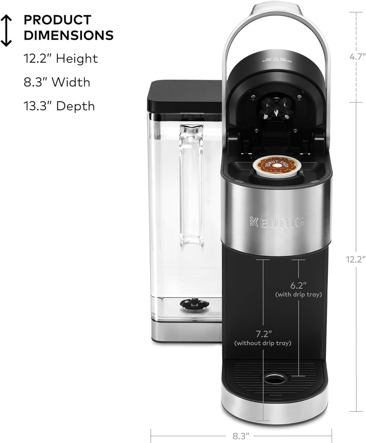 K-Supreme Plus Coffee Maker, Single Serve K-Cup Pod Coffee Maker, Multistream Technology Coffee Maker, Stainless Steel Coffee Maker