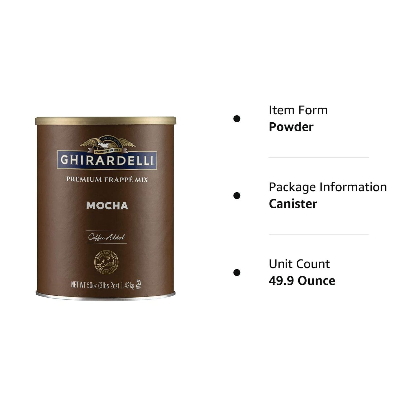 Mocha frappe powder, 3.12 lb mocha powder, instant mocha mix, Colombian coffee blend, frozen coffee mix, mocha powder canister, easy mocha frappe mix, homemade mocha frappe.