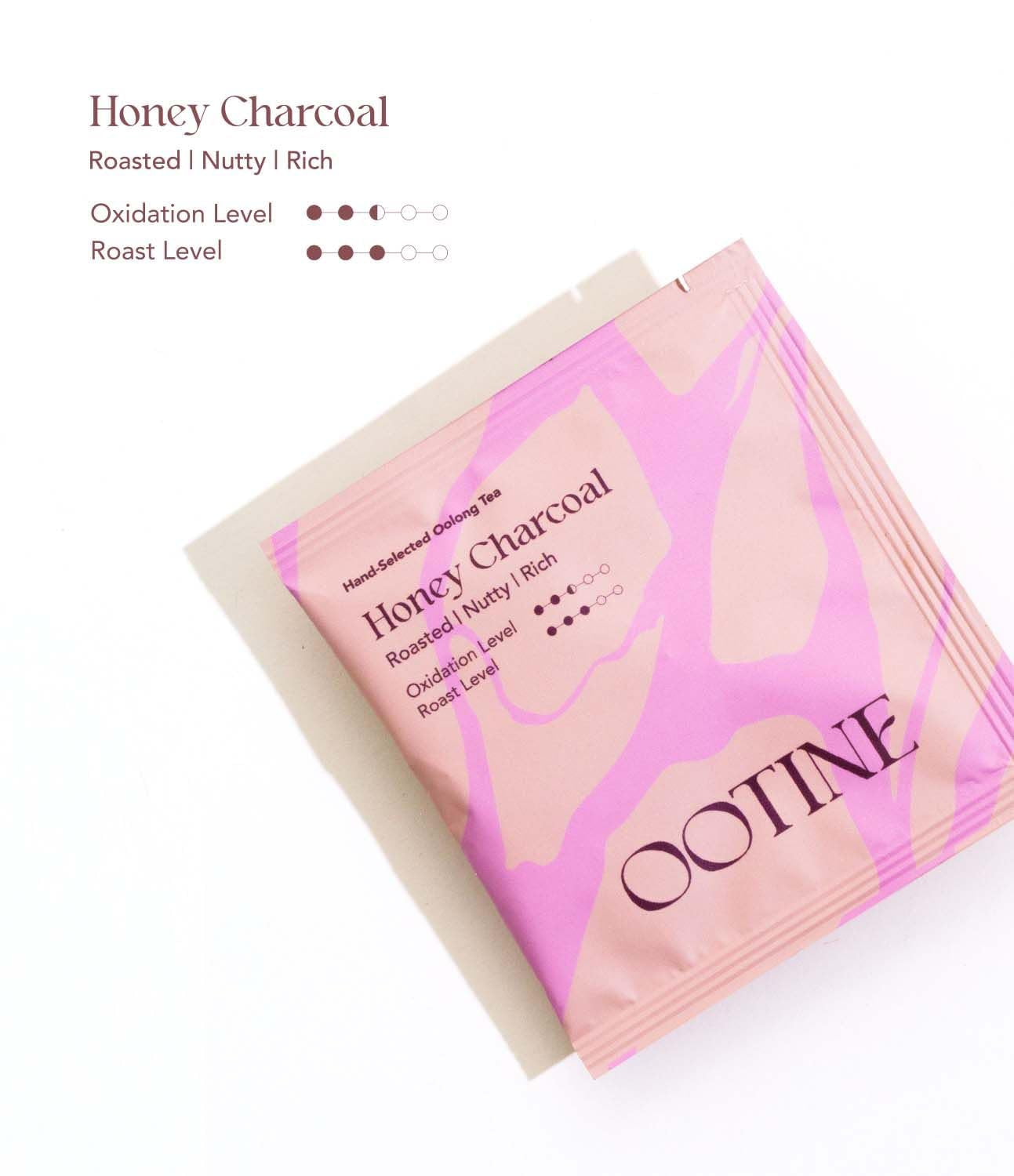 Honey Charcoal Oolong Tea Bags with Roasted Earthy Notes, Medium Caffeine, Eco-Friendly, Hand-Picked Whole Leaves