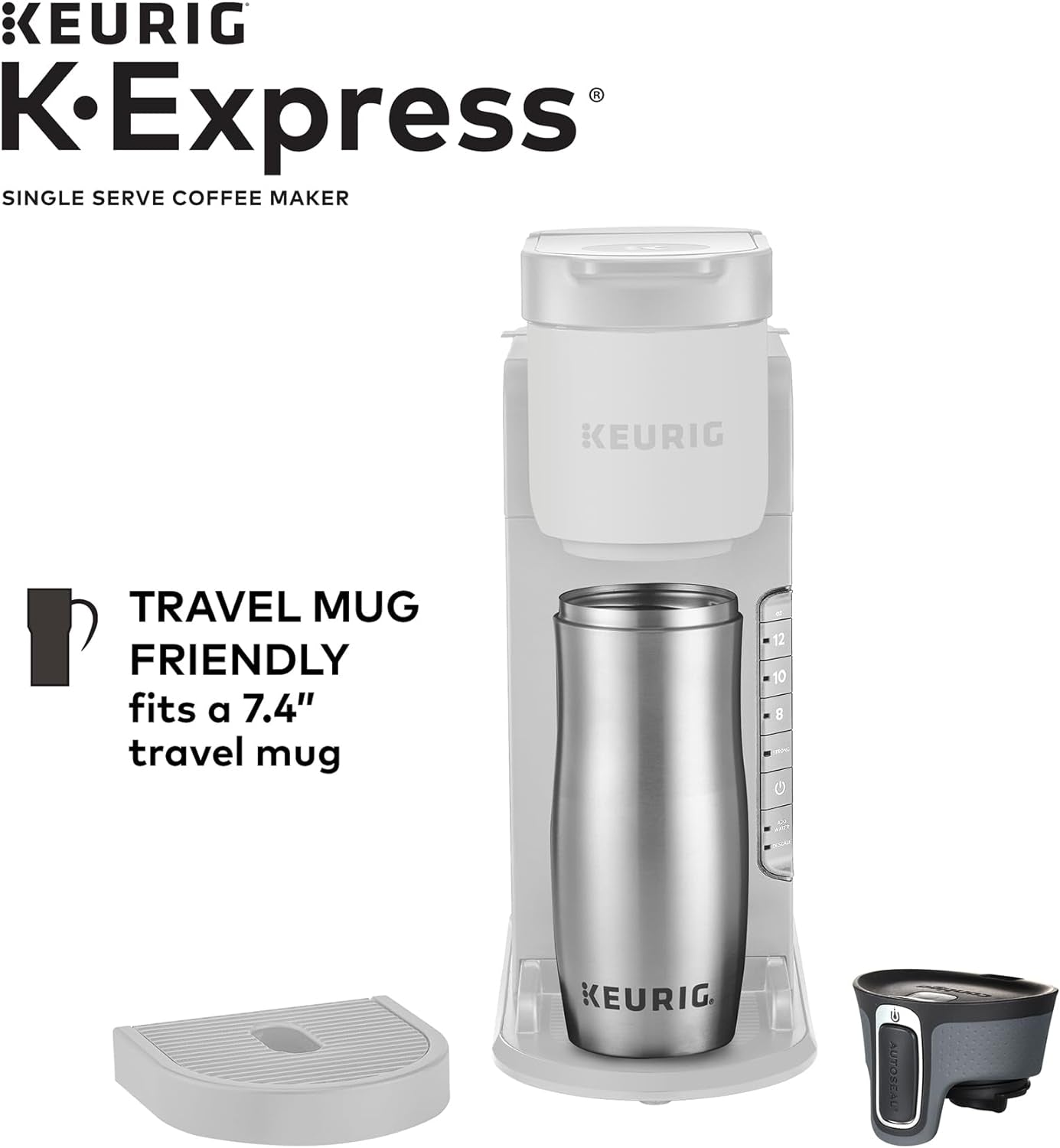 K-Express Coffee Maker, Single Serve Coffee Brewer, Keurig K-Cup Pod Brewer, Warm Stone Coffee Machine, Travel Mug Friendly Coffee Maker