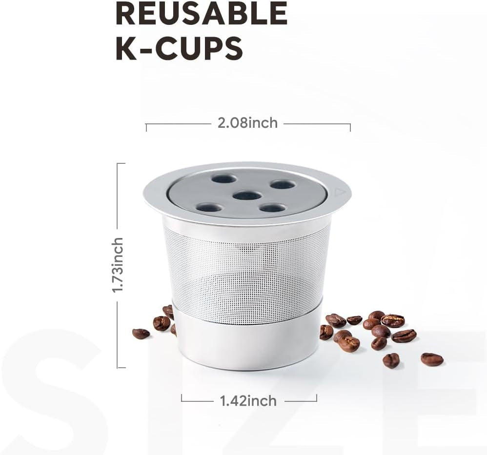 Stainless Steel Reusable K Cups, Keurig Supreme reusable pods, refillable coffee pod filter, eco-friendly K cups, BPA-free coffee pods, dishwasher safe K cup filter, Keurig Supreme accessories