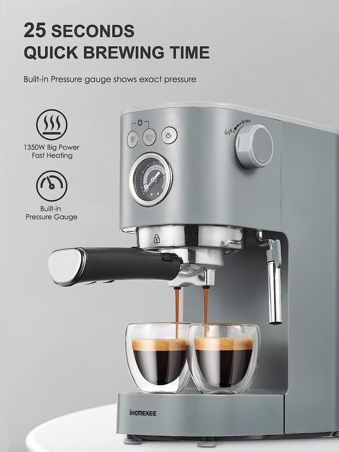 Espresso Machine Coffee Maker, 15 Bar Cappuccino Machine, Milk Frother, Home Brewing, Latte Maker, Mocha Maker