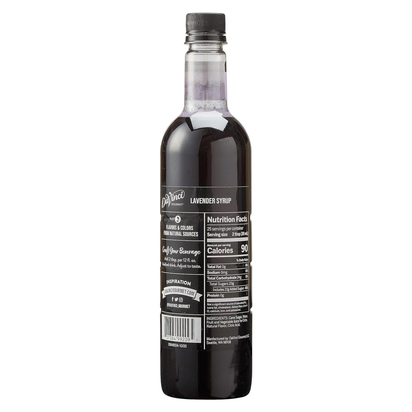 Lavender syrup, DaVinci Gourmet lavender syrup, 25.4 oz lavender syrup, floral flavored syrup, coffee flavoring syrup