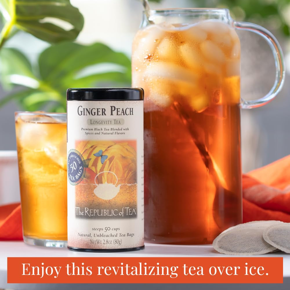 Ginger Peach Black Tea, 50 Count, Caffeinated Tea