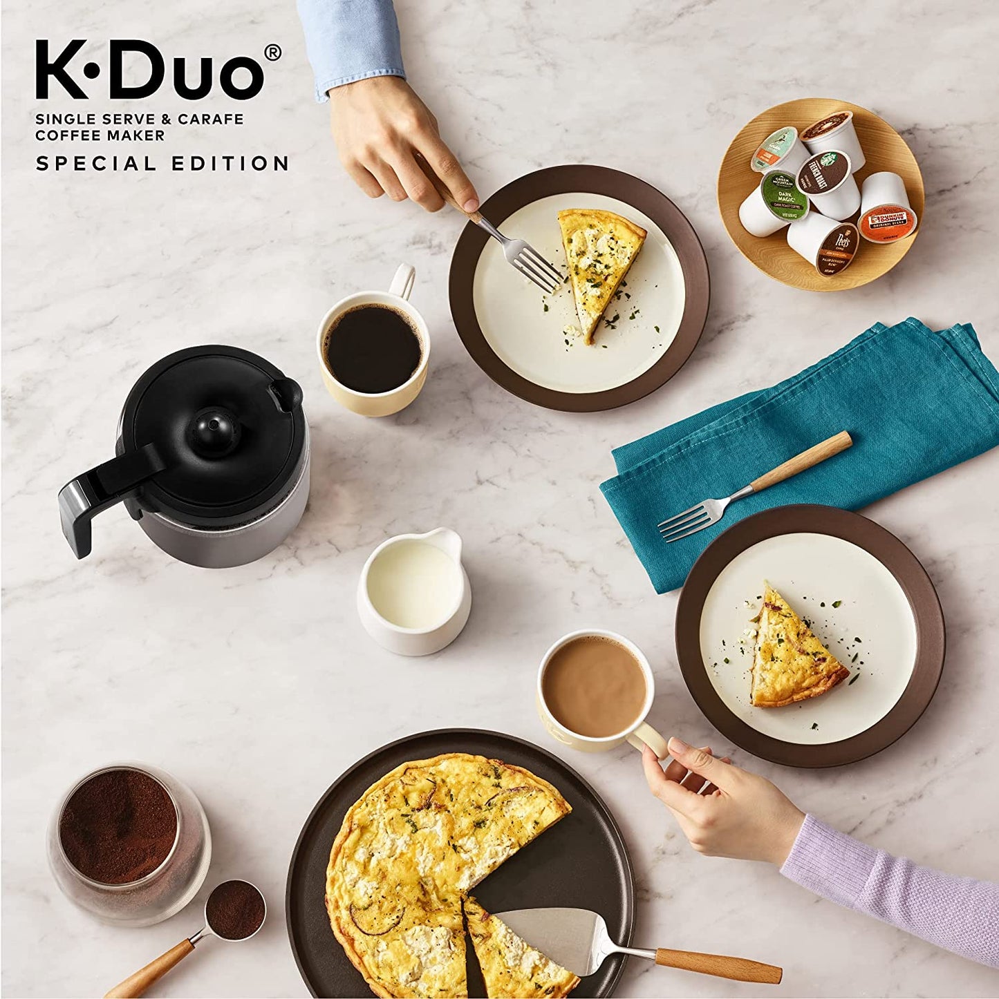 K-Duo Special Edition Coffee Maker, Single Serve K-Cup Pod and Carafe, Silver