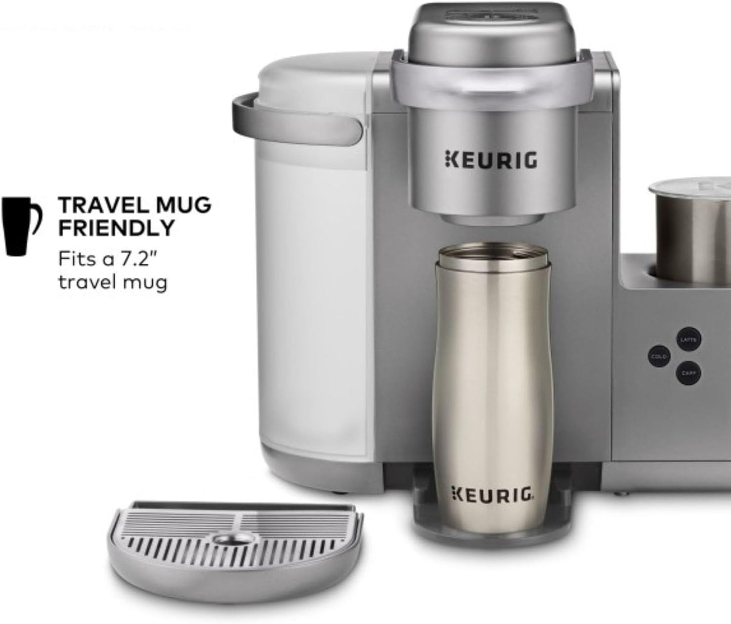 K-Cafe Special Edition Coffee Maker, Single Serve Coffee Machine, Latte and Cappuccino Maker, Nickel Finish Coffee Brewer, Keurig K-Cup Pod Brewer