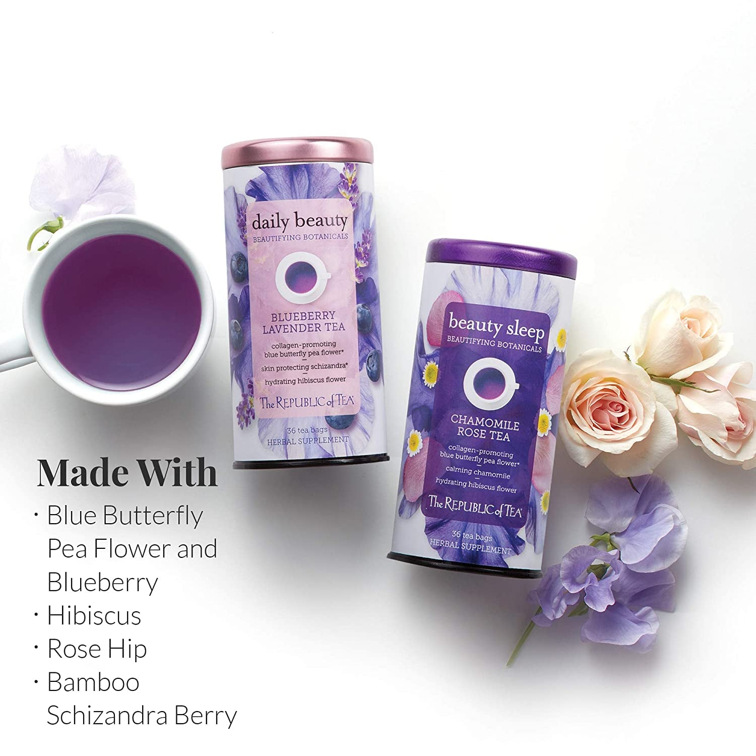 Beautifying Botanicals Daily Beauty Blueberry Lavender Herbal Tea Bags