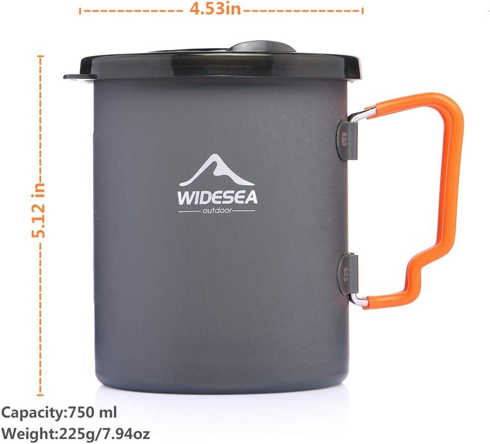 Camping coffee pot, 750ML French press coffee maker, Lightweight backpacking coffee pot, Collapsible handle coffee pot, Camping hiking coffee maker, Fire cooking coffee pot, Portable French press, Durable camping coffee pot, Outdoor coffee gear