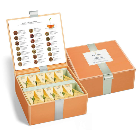 Herbal Tea Chest, Pyramid Infusers, Premium Organic Gourmet Tea, Tea Gift Set