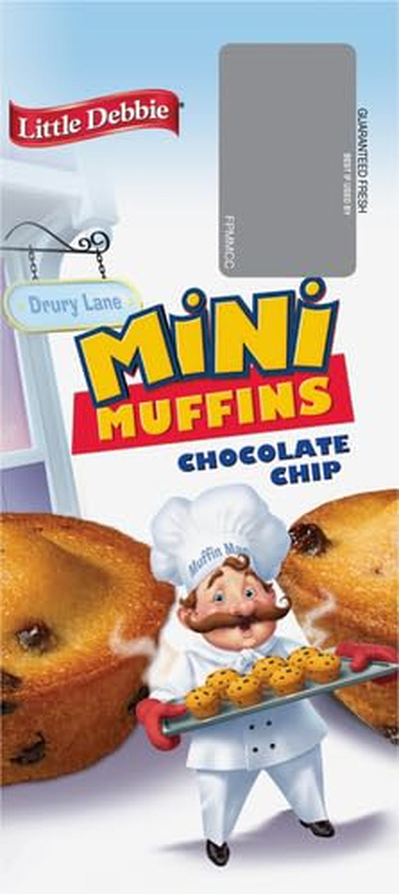 Chocolate Chip Mini Muffins, Little Debbie muffins, mini chocolate chip muffins, snack muffins, grab-and-go muffins, 8.44 oz muffin box