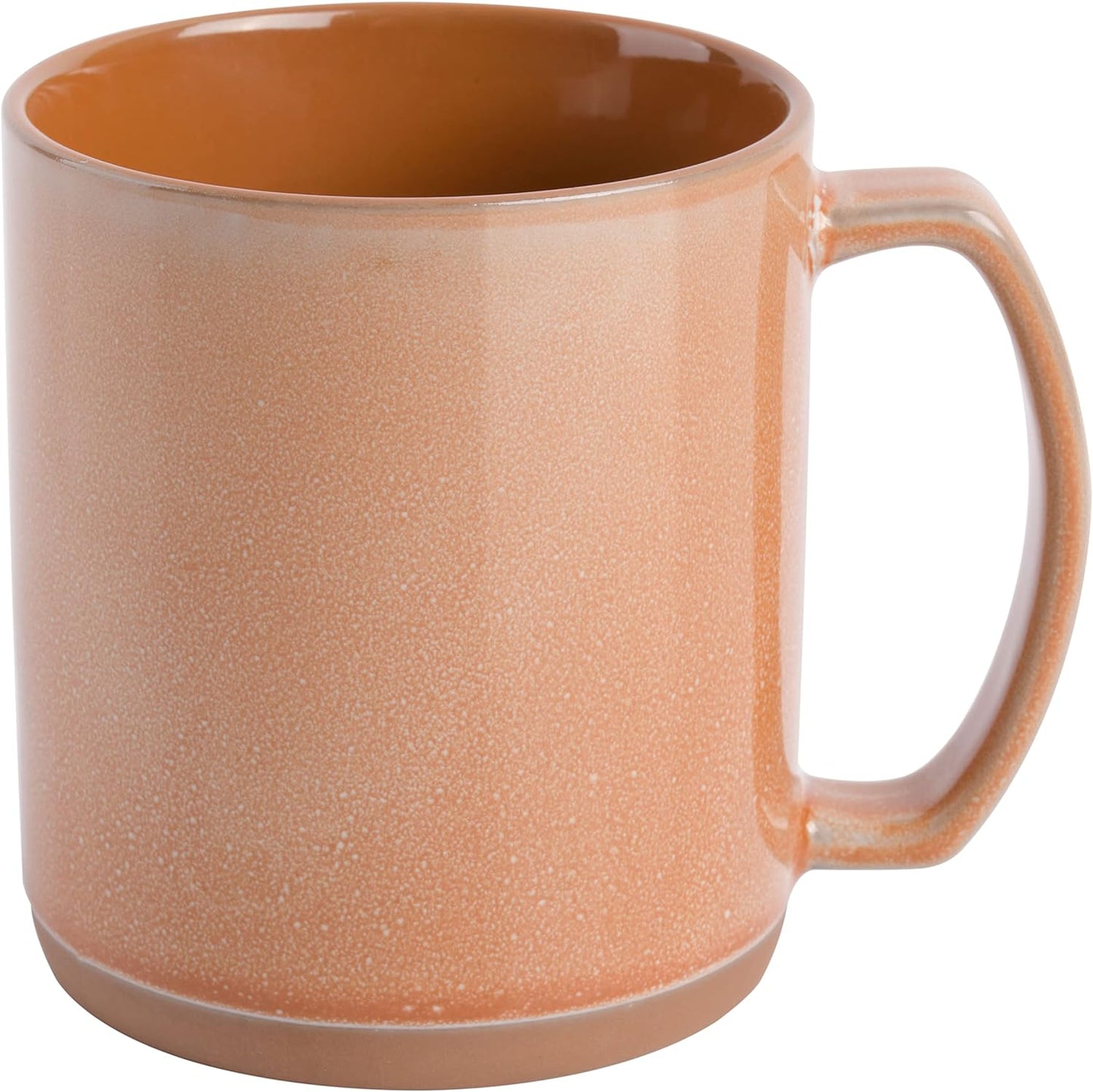 Set of 4 large 18.5 oz stoneware mugs with reactive glaze in assorted colors, dishwasher and microwave safe, modern design