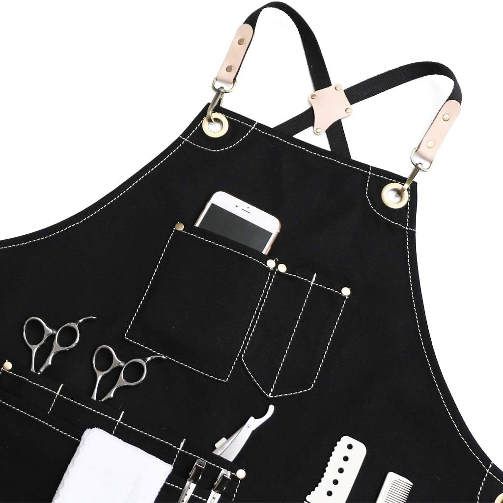 Durable Tool Apron with Cross-Back Straps for Men and Women