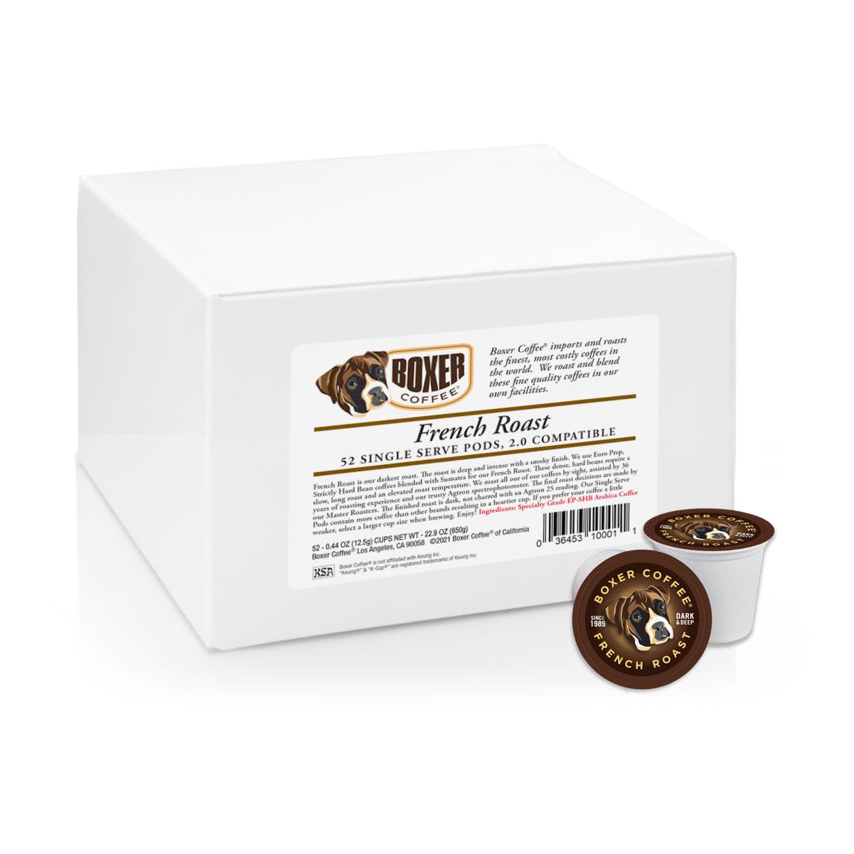 52 Count French Roast Single-Serve Cups, Keurig K-Cup 2.0 Compatible, dark and intense coffee with a smoky finish.