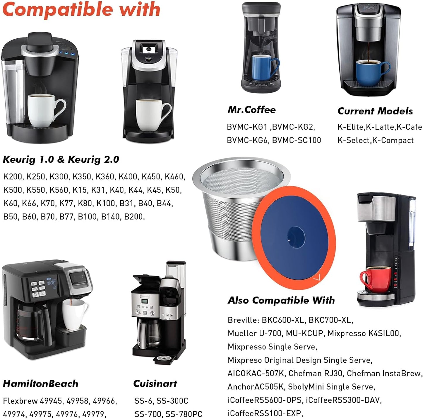 Reusable K Cups, Stainless Steel Coffee Pods, Keurig Compatible Filters, Eco-Friendly Coffee Pods, Durable K Cup Filters