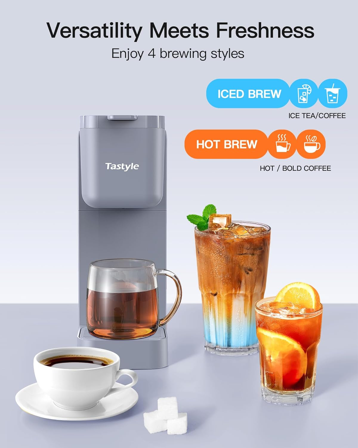 3-in-1 Coffee Maker, Single Serve Coffee Machine, K-Cup Brewer, Hot and Iced Coffee Maker, Compact Coffee Maker