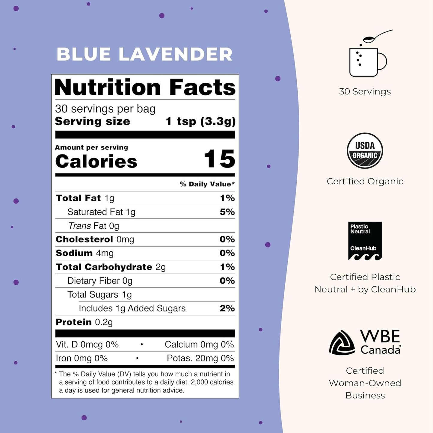 Blue Lavender Latte, Calming Lavender Drink, Lavender Milk Tea, Blue Spirulina Latte, Coconut Milk Drink, Sleep Support Latte, Plant-Based Lavender Drink