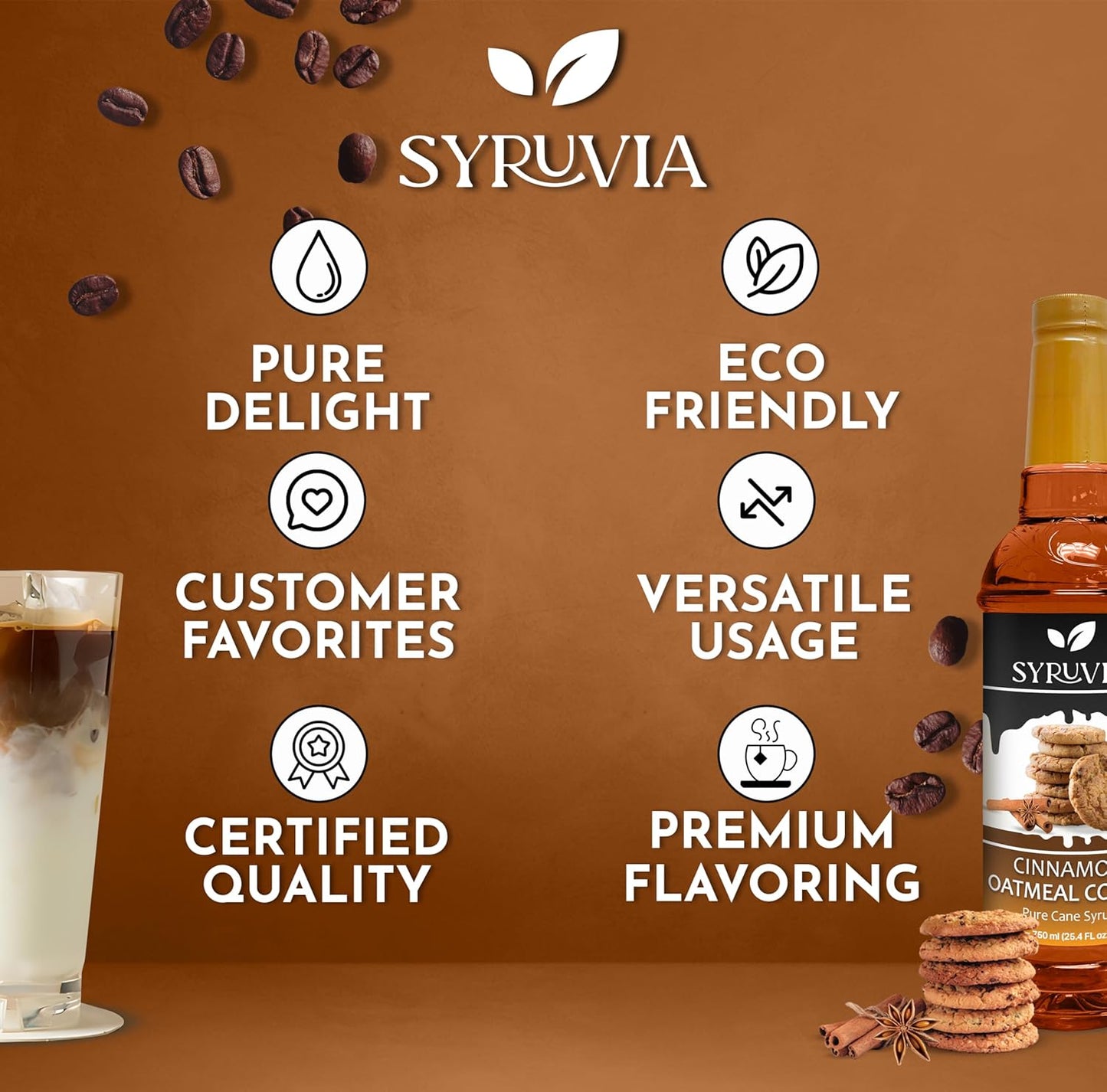 Cinnamon oatmeal cookie syrup, premium coffee syrup, kosher coffee syrups, gluten-free syrup, coffee flavoring syrup