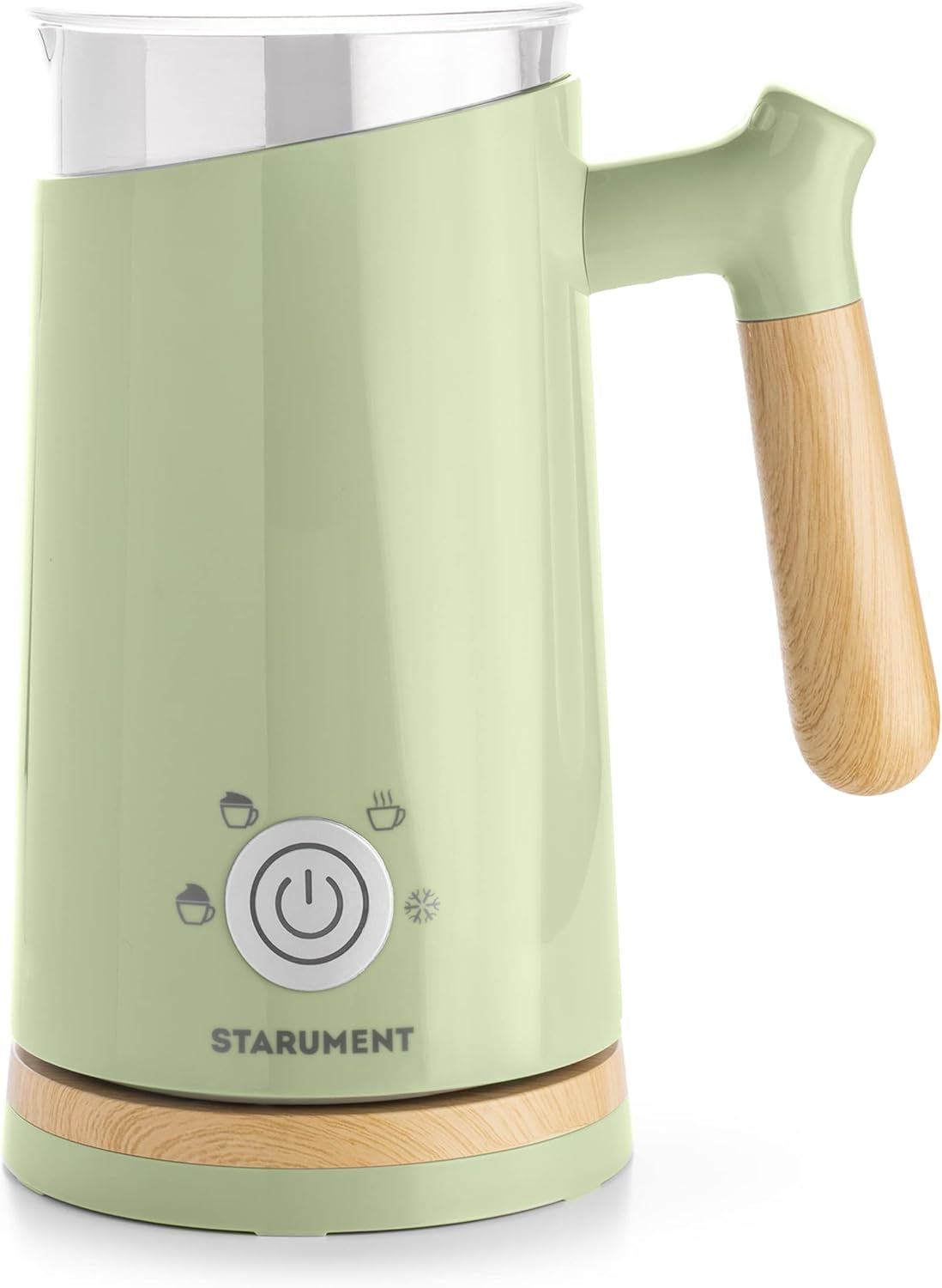 Electric Milk Steamer and Frother, Automatic Milk Foamer, Milk Heater for Coffee Drinks, 4 Settings Milk Frother, Green Milk Steamer, Home Coffee Frother, Compact Milk Frother, Stylish Milk Frother, Fast Heating Milk Frother, Safe Milk Steamer